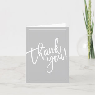 THANK YOU PHOTO CARD はっきりした hand Lettered クール GRAY サンキューカード