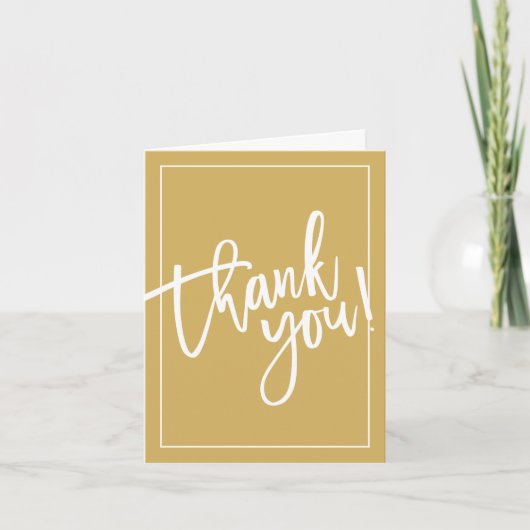 THANK YOU PHOTO CARD はっきりした hand Lettered old金ゴールド サンキューカード (正面)