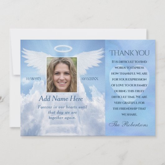 Thank You Photo Card Angel Wings (正面)