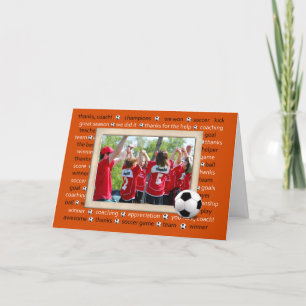 Thank you photo card for Soccer Coach サンキューカード