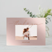 Thank You Photo Cards Real Foil script heart 箔シーズンカード (立ち正面)