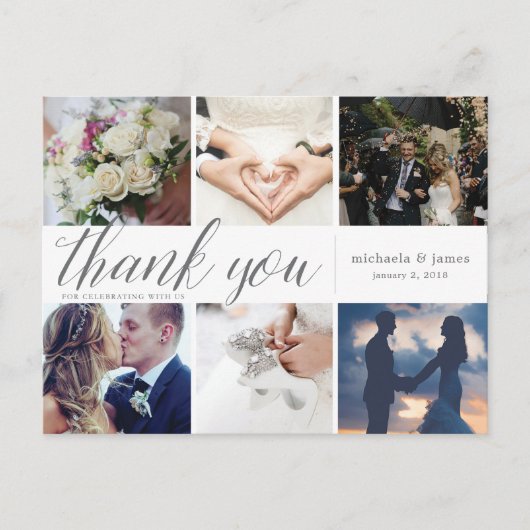 Thank You Photo Collage Card ポストカード (正面)