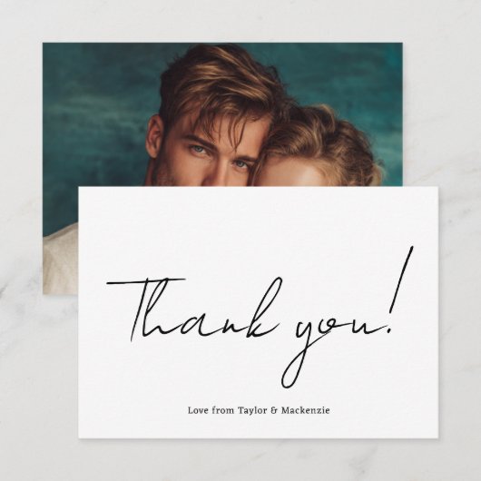 Thank You Photo Personalized ノートカード (正面/裏面)