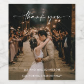 Thank You Photo Script結婚式の引き出物 ワインラベル (シングルラベル)