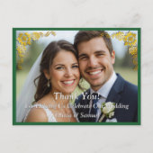 Thank You - Photo with Emerald Green & Gold 案内ポストカード (正面)