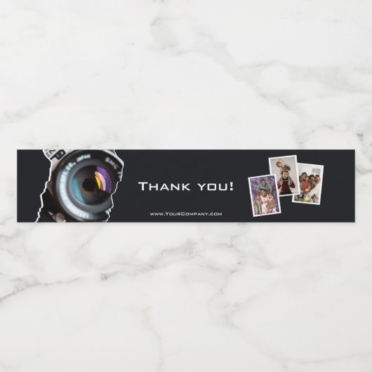 Thank You Photographer Black-White ペットボトルラベル (シングルラベル)