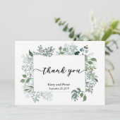 Thank You Photo's Greenery結婚の離れGreeneryにモダン感謝 サンキューカード (スタンド正面)