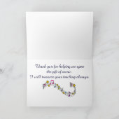 Thank You Piano先生with Notes and Stars サンキューカード (内部)