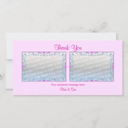 Thank You Pink 2 Photos サンキューカード (正面)