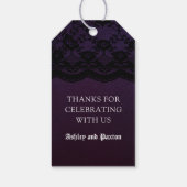 Thank You Pink Bouquet on Black Giftラベル ギフトタグ (裏面)