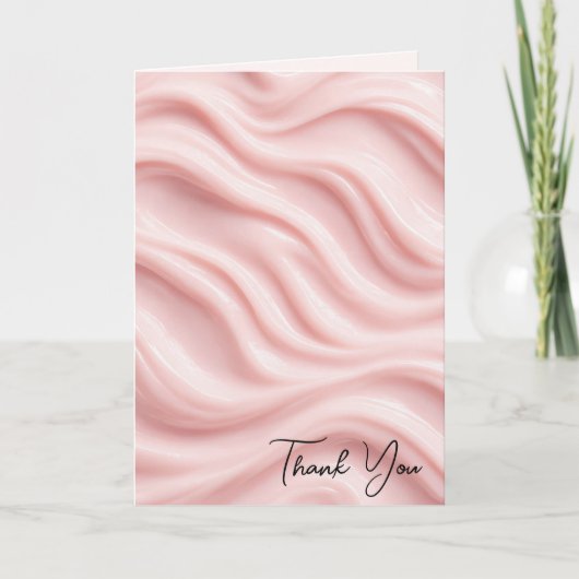 Thank You Pink Cream Abstract Design カード (正面)