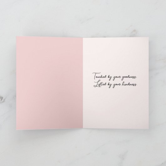 Thank You Pink Cream Abstract Design カード (内部)