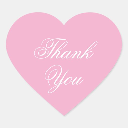 Thank You Pink Girly Sticker ハートシール (正面)