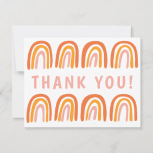 THANK YOU Pink Orange カラフル Sweet Rainbow カード