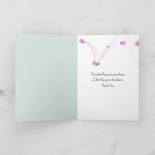 Thank You Pink Orchids On Green Bamboo カード (内部)