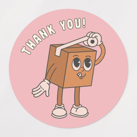 Thank You Pink Package Sticker ラベル (デザイン1)