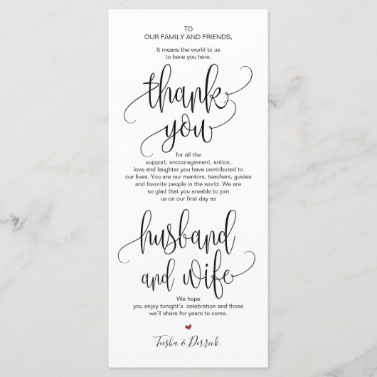 Thank you Place Setting Card for 結婚's Dinner v4 プログラム (正面)