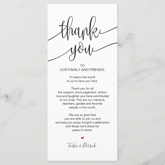 Thank you Place Setting Card for 結婚's Dinner v9 プログラム (正面)