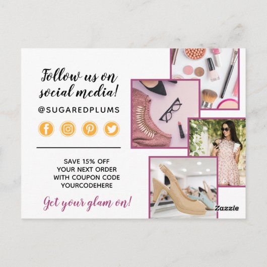 Thank You Plum Purple & 絵を描金ゴールドストローク4-Photo ポストカード (裏面)