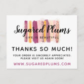 Thank You Plum Purple & 絵を描金ゴールドストローク4-Photo ポストカード (正面)