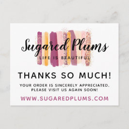 Thank You Plum Purple & 絵を描金ゴールドストローク4-Photo ポストカード