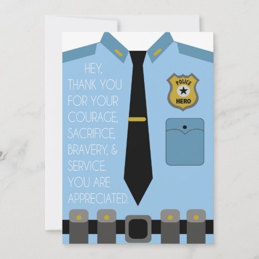 Thank You Police Officer Card サンキューカード (正面)