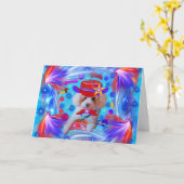 Thank You Poodle Greeting Card カード (黄色い花)