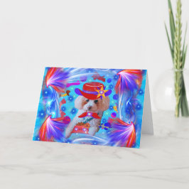 Thank You Poodle Greeting Card カード