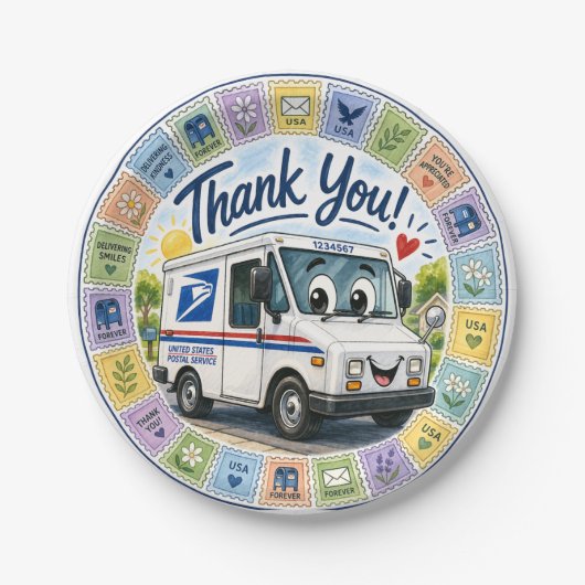 Thank you Postal Workers  ペーパープレート (正面)