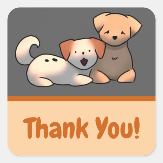 Thank You puppy’s  スクエアシール (正面)