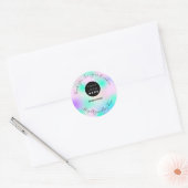 Thank You Purchase Boutique Logoピンクブルーアクア ラウンドシール (封筒)