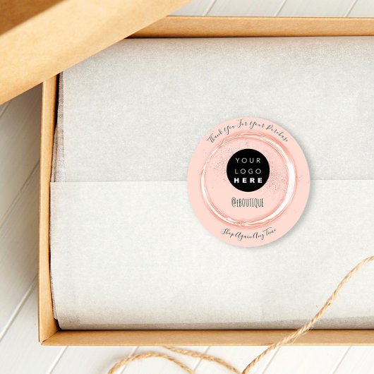 Thank You Purchase Boutique Logo手作りパウダー ラウンドシール