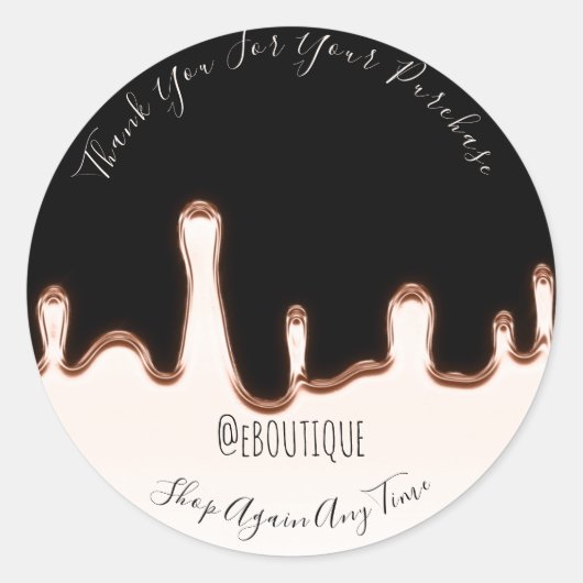 Thank You Purchase Boutique Nails Handmade Modern ラウンドシール (正面)