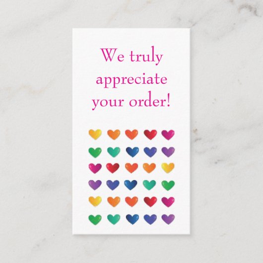 Thank You Purchase Love Hearts ノートカード (正面)