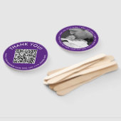 Thank You Purple White WebsiteプロモーションQRコード写真 ハンドファン (組立なし)