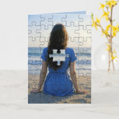 Thank You Puzzle Piece Missing カード (黄色い花)