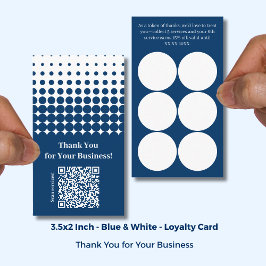  Thank You QR Code - Blue White Service Business ロイヤリティカード