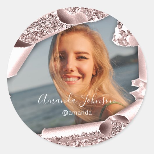 Thank You QUINCEANERA甘い16バラお気に入り写真 ラウンドシール (正面)