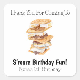 Thank You Realistic S'mores 6誕生日 スクエアシール