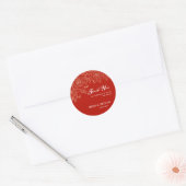 Thank You Red & White 結婚's ラウンドシール (封筒)