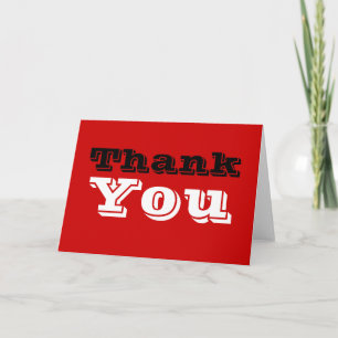 Thank You Red White Black Color Greeting Card サンキューカード