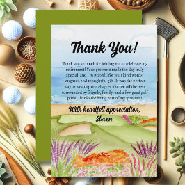 Thank You Retirement Golf Course by the Beach サンキューカード