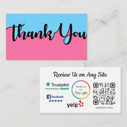Thank You Review Us Card 名刺 (正面/裏面)
