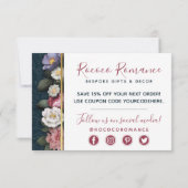 Thank You Rococo Damask & エレガントフローラ 招待状 (裏面)