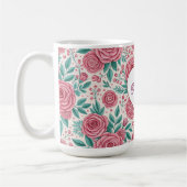 Thank You Rose Heart Floral Mug コーヒーマグカップ (左)