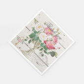 Thank you Rustic wood Botanical family dining time スタンダードランチョンナプキン (角)