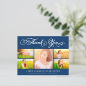 Thank You Script エレガント 5写真数々の卒業 ポストカード (スタンド正面)