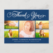 Thank You Script エレガント 5写真数々の卒業 ポストカード (正面)
