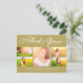 Thank You Script エレガント 5写真数々の卒業 ポストカード (スタンド正面)