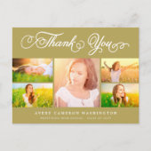 Thank You Script エレガント 5写真数々の卒業 ポストカード (正面)